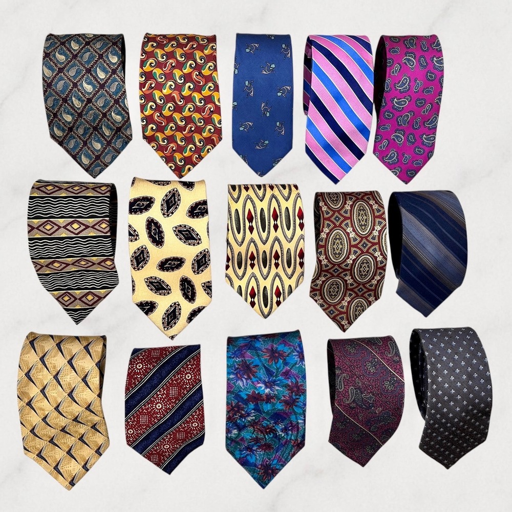 Nautica Bill Blass Mens‎ OS Mixed Lot 15 Vintage Designer Ties Multicolor Good